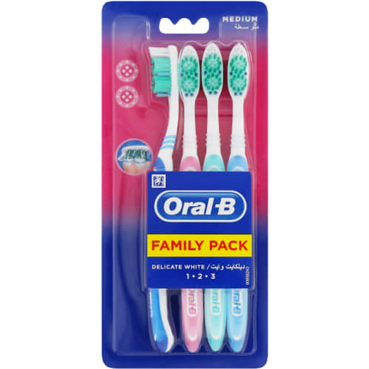 Oral B 3-Effect Delicate Toothbrush White 4 Pack